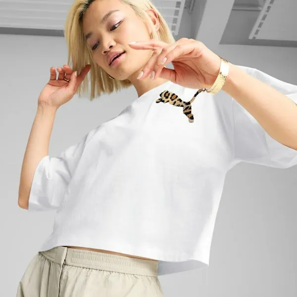 Puma TShirts and Tops LEO LUXE 039s Oversized Short Tee Puma White 8211 Women Puma TShirts and Tops LEO LUXE 039s Oversized Short Tee Puma White 8211 Women