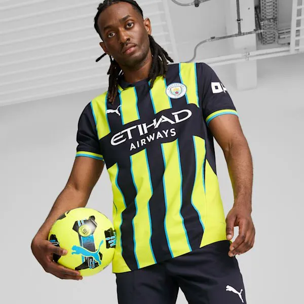 Puma TShirts and Tops Manchester City 2425 Authentic Away 039s Soccer Jersey New Navyyellow Glow 8211 Men Puma TShirts and Tops Manchester City 2425 Authentic Away 039s Soccer Jersey New Navyyellow Glow 8211 Men