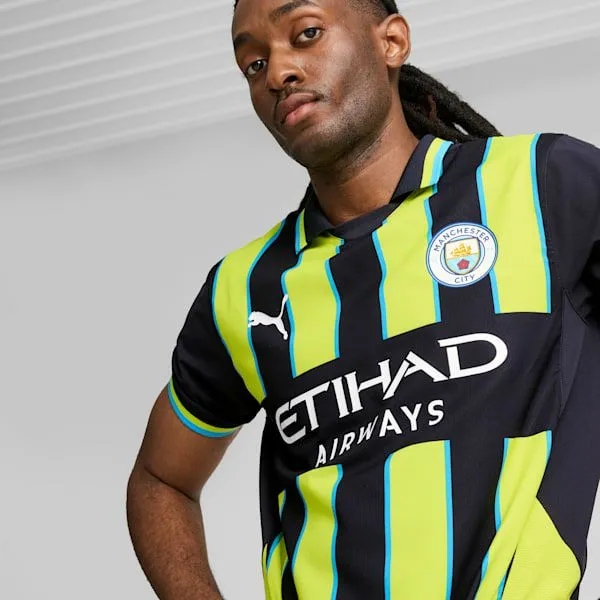 Puma TShirts and Tops Manchester City 2425 Authentic Away 039s Soccer Jersey New Navyyellow Glow 8211 Men Puma TShirts and Tops Manchester City 2425 Authentic Away 039s Soccer Jersey New Navyyellow Glow 8211 Men