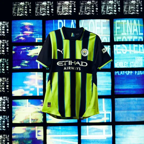 Puma TShirts and Tops Manchester City 2425 Authentic Away 039s Soccer Jersey New Navyyellow Glow 8211 Men Puma TShirts and Tops Manchester City 2425 Authentic Away 039s Soccer Jersey New Navyyellow Glow 8211 Men