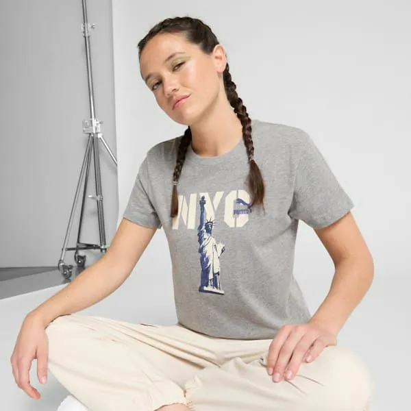 Puma TShirts and Tops NYC Flagship Big Liberty 039s Tee Medium Gray Heather 8211 Women Puma TShirts and Tops NYC Flagship Big Liberty 039s Tee Medium Gray Heather 8211 Women