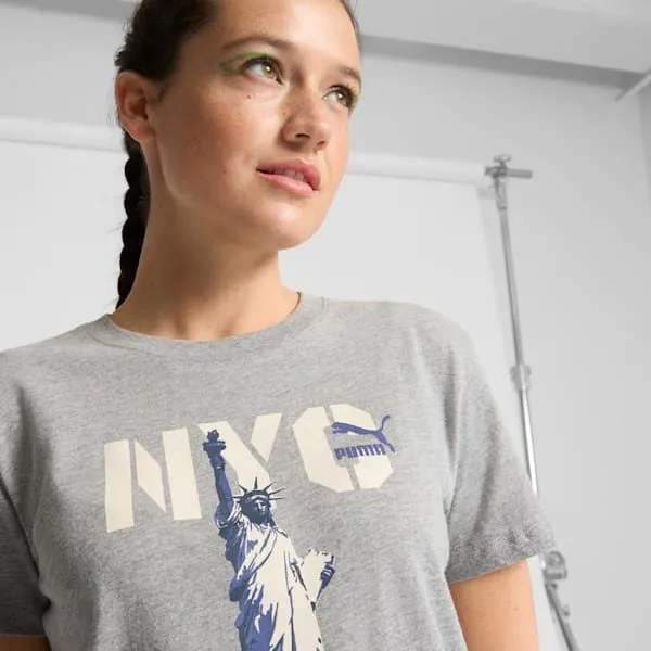 Puma TShirts and Tops NYC Flagship Big Liberty 039s Tee Medium Gray Heather 8211 Women Puma TShirts and Tops NYC Flagship Big Liberty 039s Tee Medium Gray Heather 8211 Women