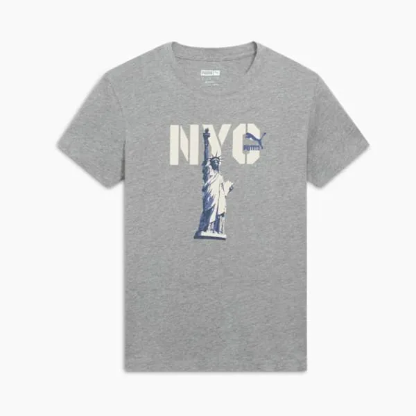 Puma TShirts and Tops NYC Flagship Big Liberty 039s Tee Medium Gray Heather 8211 Women Puma TShirts and Tops NYC Flagship Big Liberty 039s Tee Medium Gray Heather 8211 Women