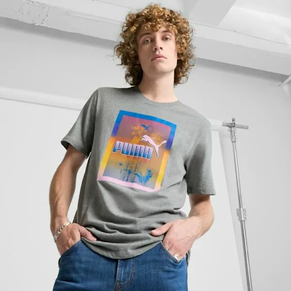 Puma TShirts and Tops Palms 039s Tee Medium Gray Heather 8211 Men