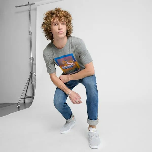 Puma TShirts and Tops Palms 039s Tee Medium Gray Heather 8211 Men