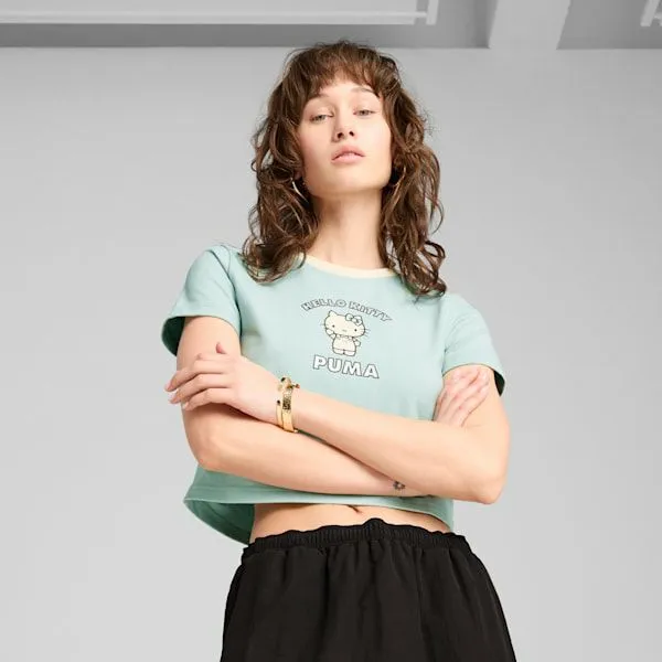 Puma TShirts and Tops PUMA X HELLO KITTY AND FRIENDS 039s Graphic Baby Tee Modern Mint 8211 Women Puma TShirts and Tops PUMA X HELLO KITTY AND FRIENDS 039s Graphic Baby Tee Modern Mint 8211 Women