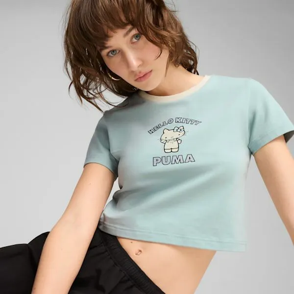 Puma TShirts and Tops PUMA X HELLO KITTY AND FRIENDS 039s Graphic Baby Tee Modern Mint 8211 Women Puma TShirts and Tops PUMA X HELLO KITTY AND FRIENDS 039s Graphic Baby Tee Modern Mint 8211 Women