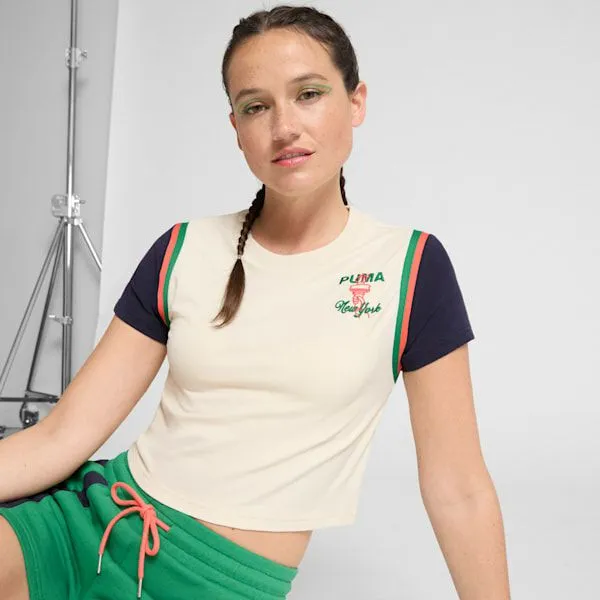 Puma TShirts and Tops Wardrobe Essentials Bright Lights NYC Flagship 039s Baby Tee Alpine Snow 8211 Women Puma TShirts and Tops Wardrobe Essentials Bright Lights NYC Flagship 039s Baby Tee Alpine Snow 8211 Women