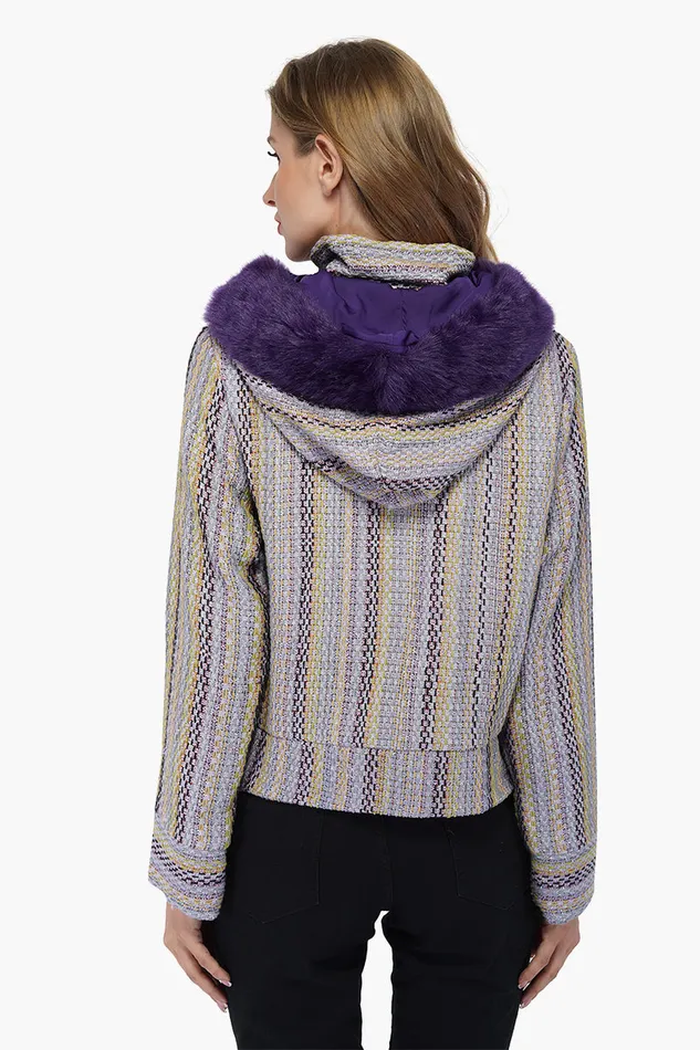 Purple Passion Faux Fur Bomber Jacket Purple Passion Faux Fur Bomber Jacket