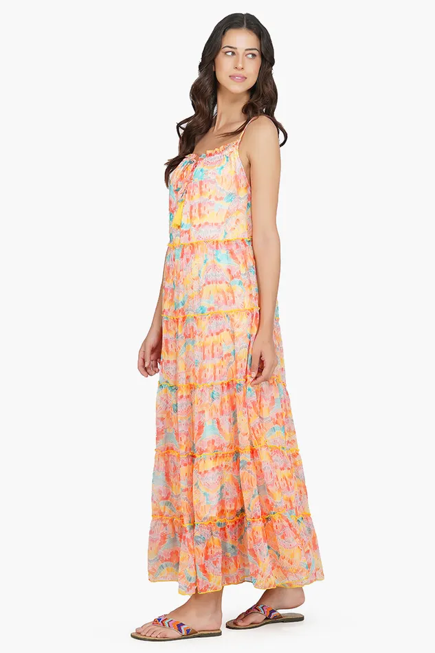 Rain Stroke Tiered maxi Dress Rain Stroke Tiered maxi Dress