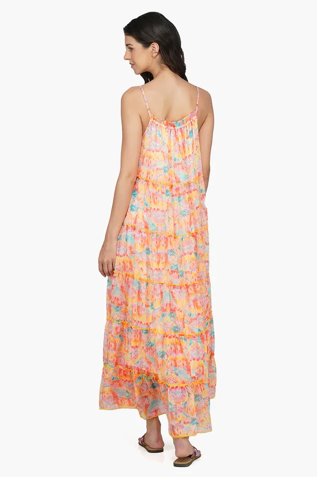 Rain Stroke Tiered maxi Dress Rain Stroke Tiered maxi Dress