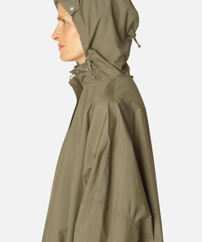 RainwearClothing Ilse Jacobsen Knitwear Poncho W Sleeves 8211 Covert Green RainwearClothing Ilse Jacobsen Knitwear Poncho W Sleeves 8211 Covert Green