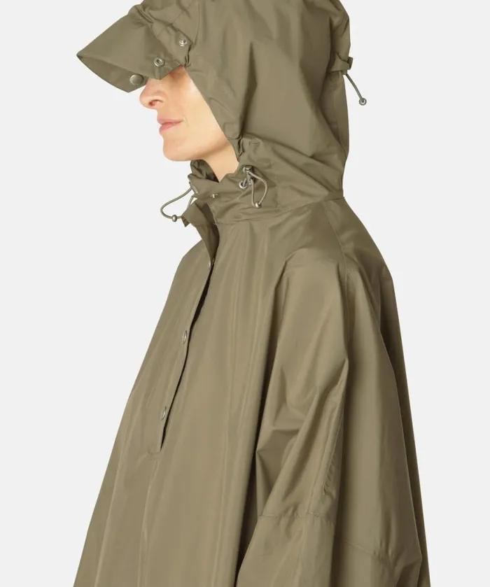 RainwearClothing Ilse Jacobsen Knitwear Poncho W Sleeves 8211 Covert Green RainwearClothing Ilse Jacobsen Knitwear Poncho W Sleeves 8211 Covert Green