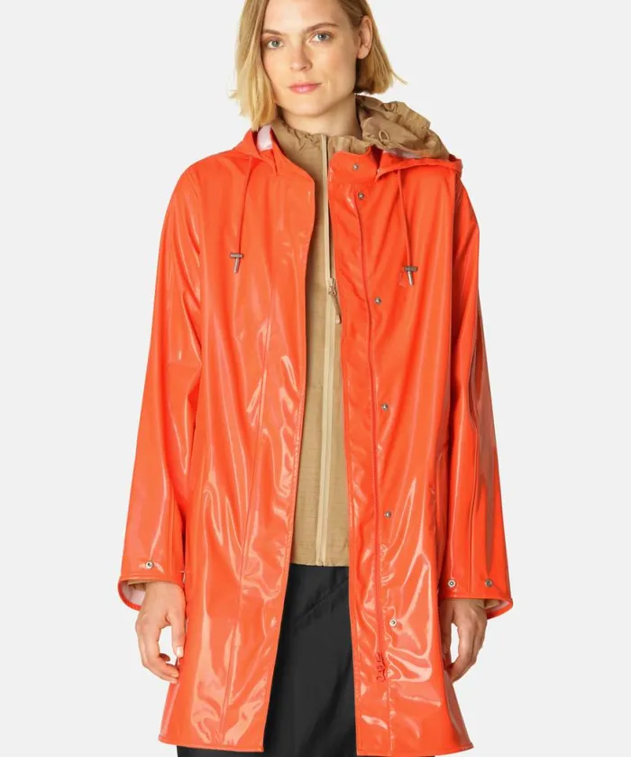 Rainwear Ilse Jacobsen Raincoats Long Raincoat 8211 Hot Orange