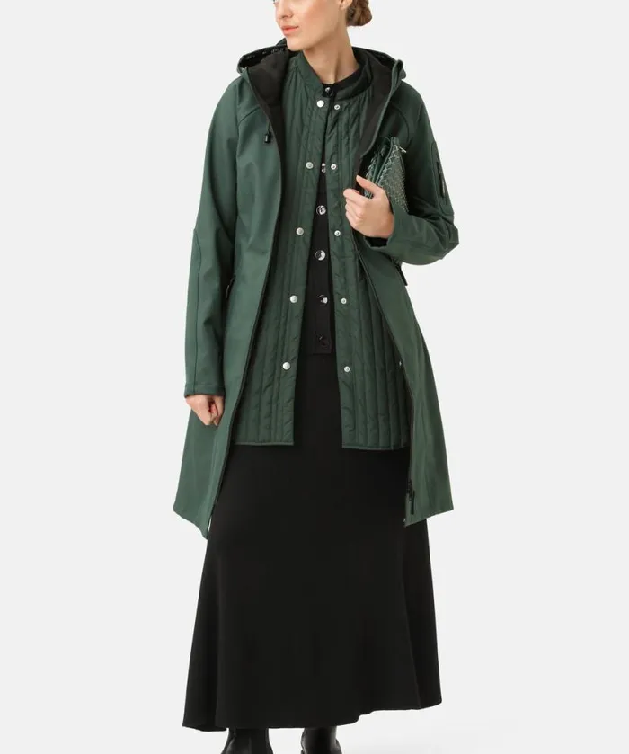 Rainwear Ilse Jacobsen Raincoats Long Soft Shell Raincoat 8211 Beetle