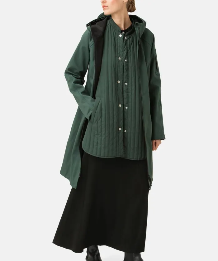 Rainwear Ilse Jacobsen Raincoats Long Soft Shell Raincoat 8211 Beetle