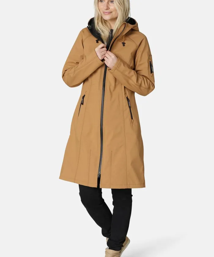Rainwear Ilse Jacobsen Raincoats Long Soft Shell Raincoat 8211 Cashew