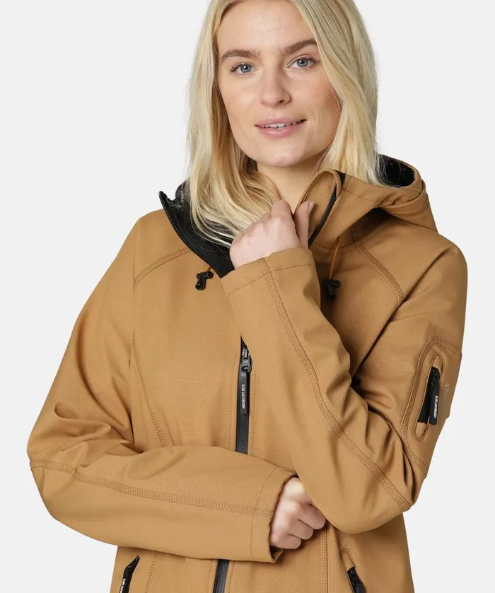 Rainwear Ilse Jacobsen Raincoats Long Soft Shell Raincoat 8211 Cashew