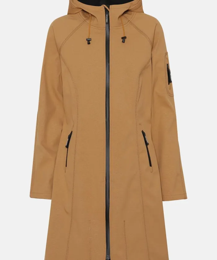 Rainwear Ilse Jacobsen Raincoats Long Soft Shell Raincoat 8211 Cashew