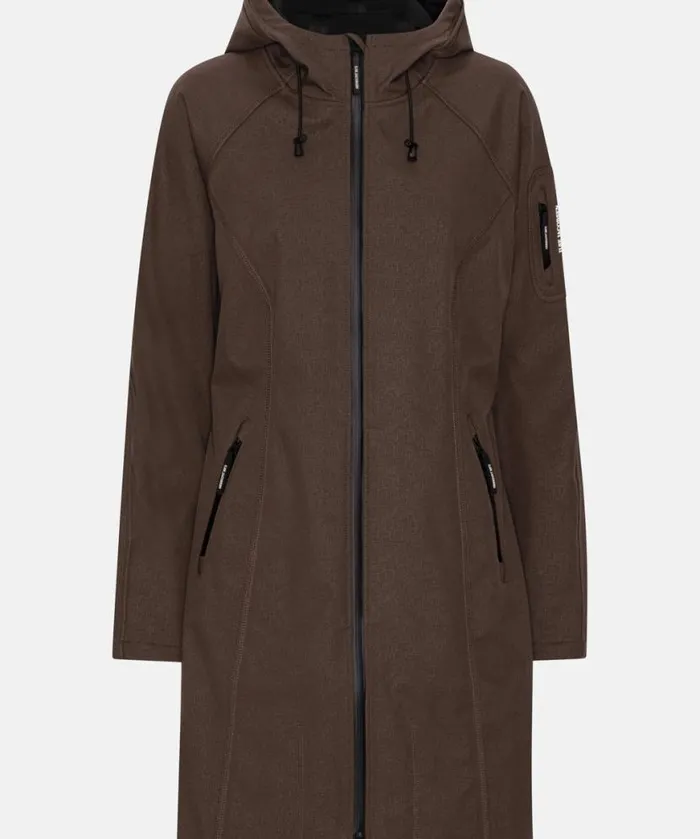 Rainwear Ilse Jacobsen Raincoats Long Soft Shell Raincoat 8211 Chocolate Brown