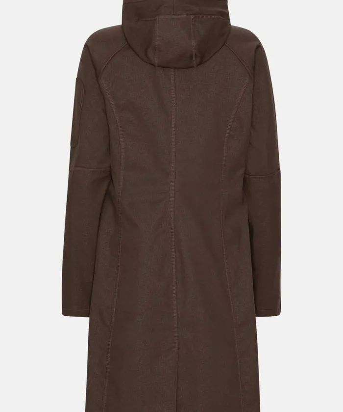 Rainwear Ilse Jacobsen Raincoats Long Soft Shell Raincoat 8211 Chocolate Brown