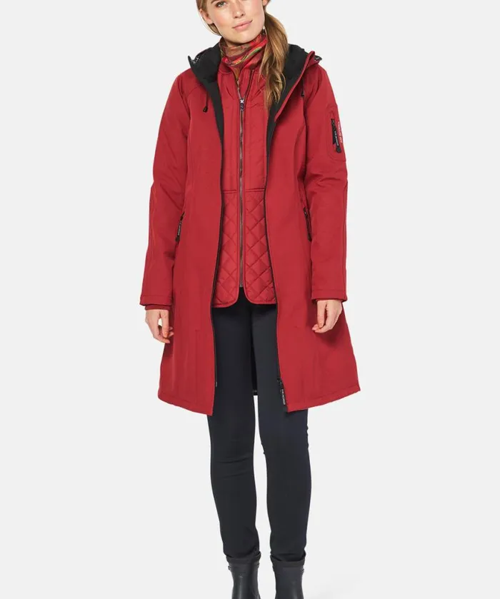 Rainwear Ilse Jacobsen Raincoats Long Soft Shell Raincoat 8211 Rhubarb