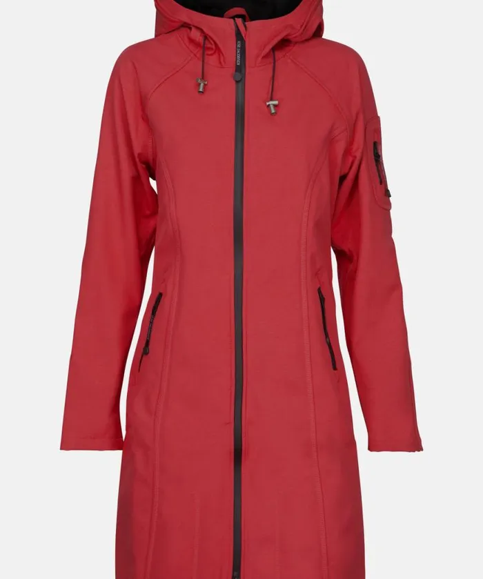 Rainwear Ilse Jacobsen Raincoats Long Soft Shell Raincoat 8211 Rhubarb