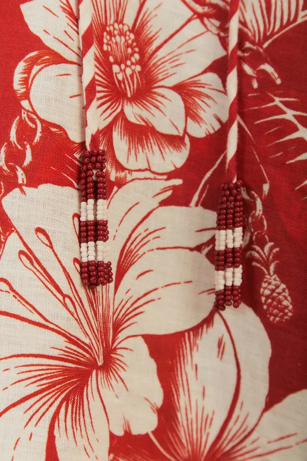 Red Floral Chains Stripes Midi Dress Women FARM Rio Midi Dresses Red Floral Chains Stripes Midi Dress Women FARM Rio Midi Dresses