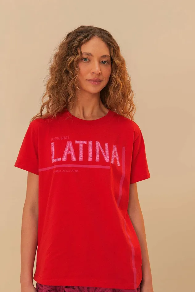 Red Latina TShirt Women FARM Rio Tshirts Red Latina TShirt Women FARM Rio Tshirts