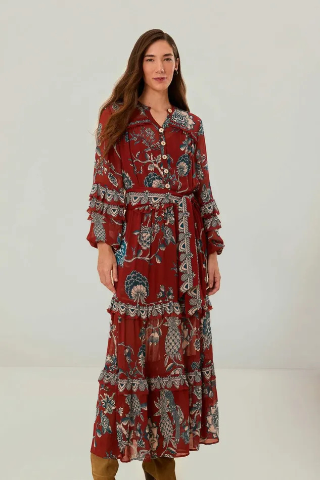 Red Tropical Landing Maxi Dress Women FARM Rio Maxi Dresses Red Tropical Landing Maxi Dress Women FARM Rio Maxi Dresses