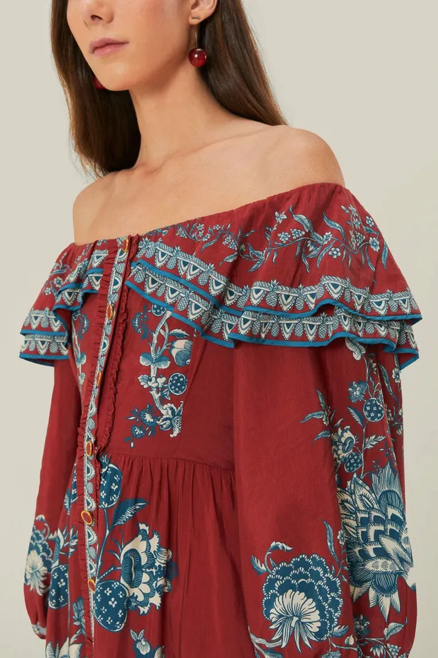 Red Tropical Landing Off Shoulder Maxi Dress Women FARM Rio Maxi Dresses Red Tropical Landing Off Shoulder Maxi Dress Women FARM Rio Maxi Dresses
