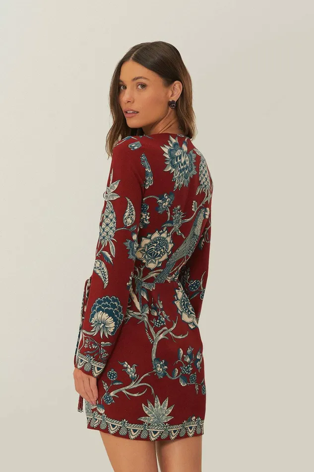 Red Tropical Landing Wrap Mini Dress Women FARM Rio Mini Dresses Red Tropical Landing Wrap Mini Dress Women FARM Rio Mini Dresses