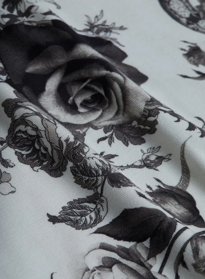 Ressi Fitted Tee Ivoryblack Baroque Floral Women L039Agence Tees Ressi Fitted Tee Ivoryblack Baroque Floral Women L039Agence Tees