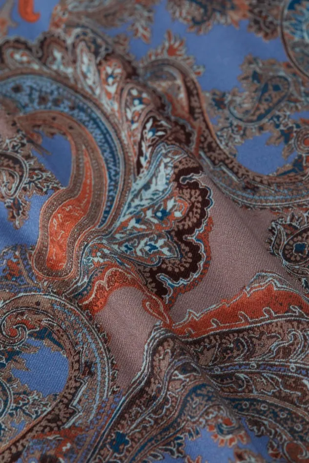 Ressi Fitted Tee Periwinkle Multi French Paisley Women L039Agence Tees Ressi Fitted Tee Periwinkle Multi French Paisley Women L039Agence Tees
