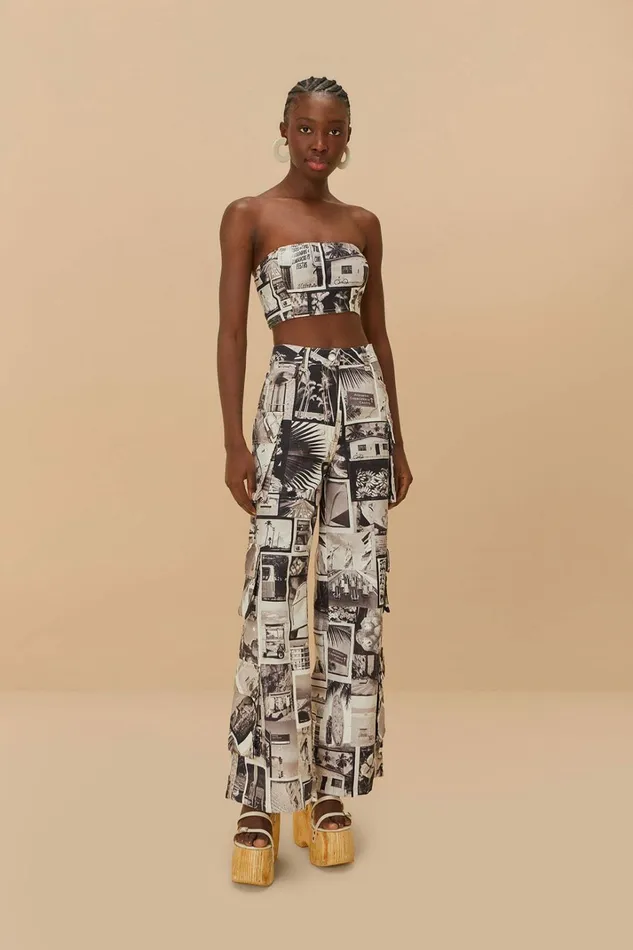 Rio Noir Strapless Crop Top Women FARM Rio Crop Tops Rio Noir Strapless Crop Top Women FARM Rio Crop Tops