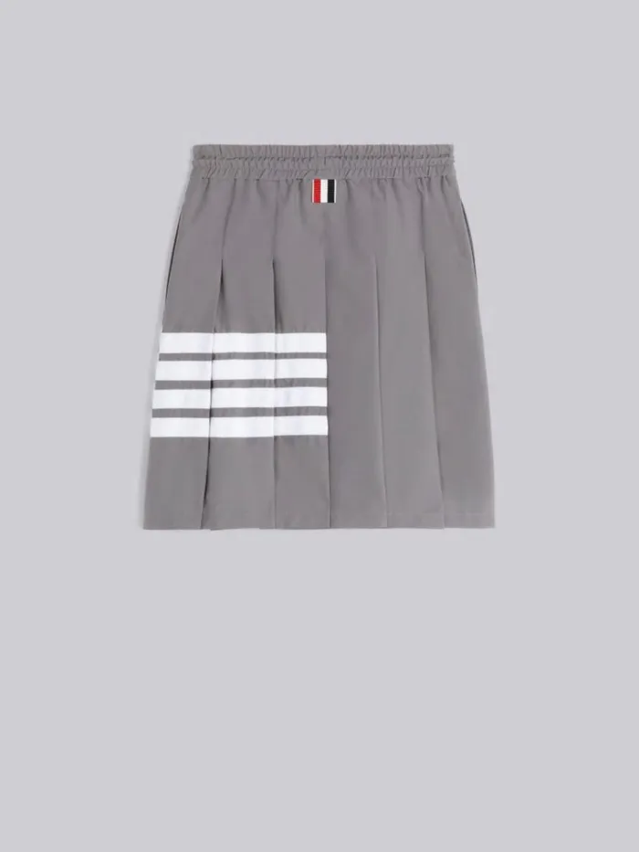 Ripstop 4bar Half Pleated Drawstring Mini Skirt Medium Grey Girls Thom Browne Sweats And Tshirt