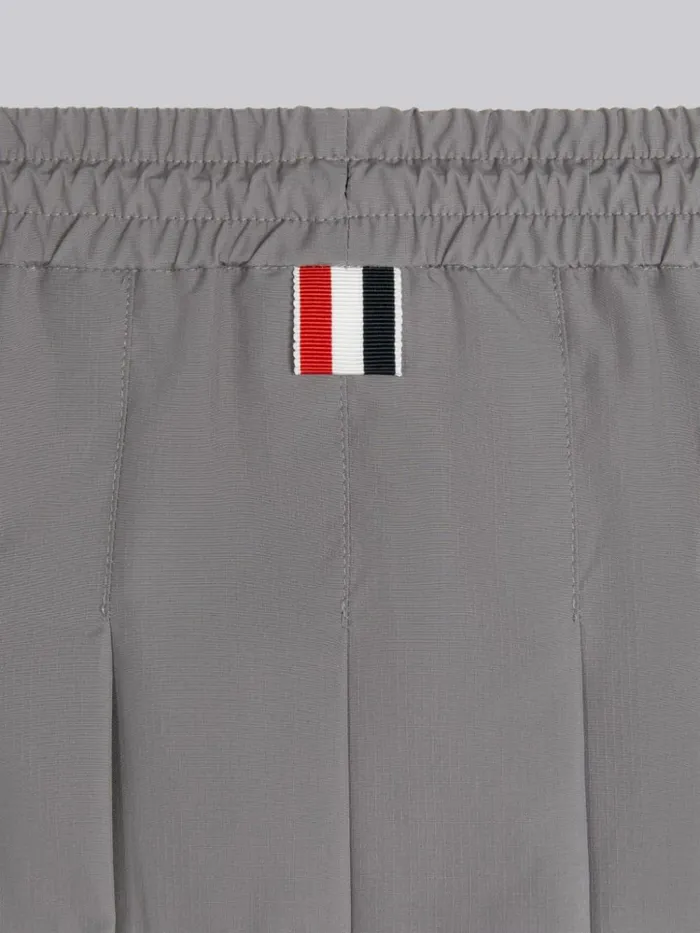 Ripstop 4bar Half Pleated Drawstring Mini Skirt Medium Grey Girls Thom Browne Sweats And Tshirt