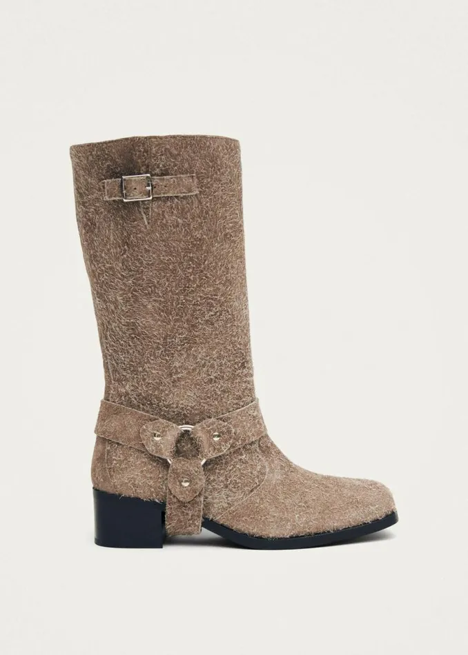 Rocky Suede Fuzzy Beige Women ALOHAS Boots