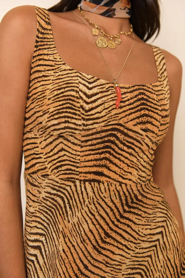Ronan Sepia Tiger Women RIXO Dresses Ronan Sepia Tiger Women RIXO Dresses