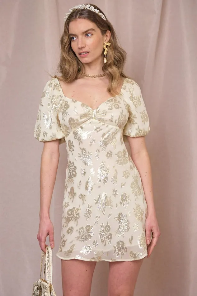 Rosalia Gold Lurex Jacquard Women RIXO Bridal