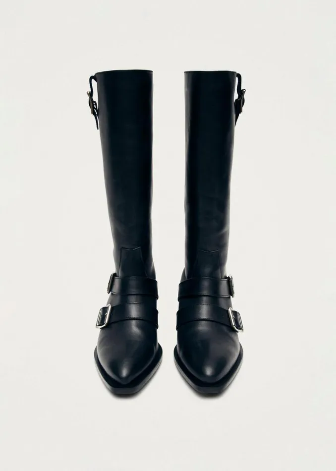 Ryder Black Leather Boots Women ALOHAS Boots