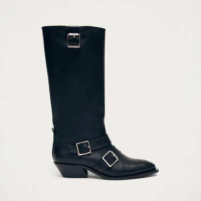 Ryder Black Leather Boots Women ALOHAS Boots