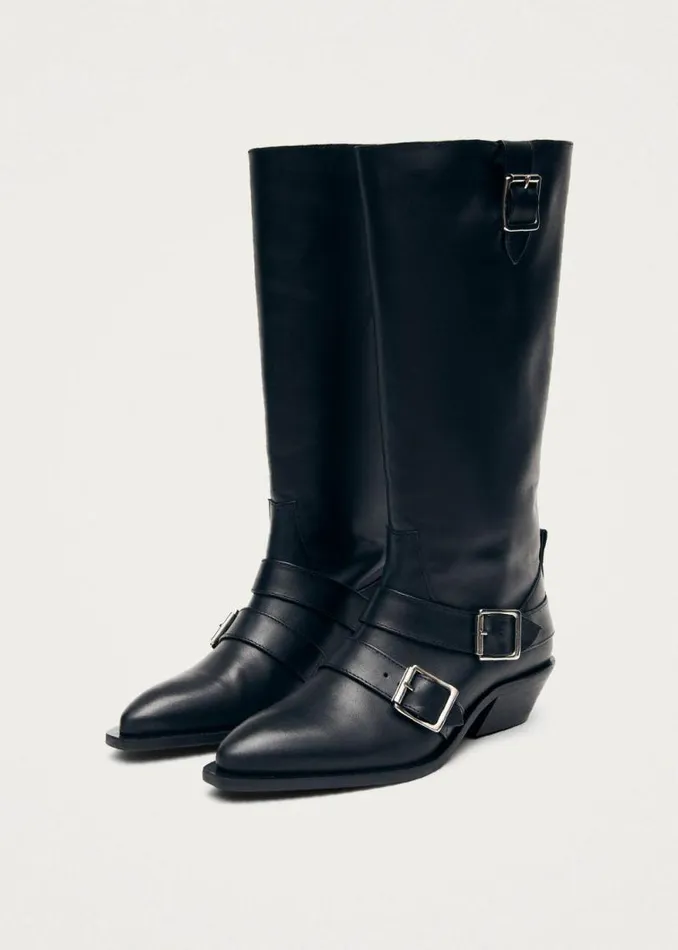 Ryder Black Leather Boots Women ALOHAS Boots