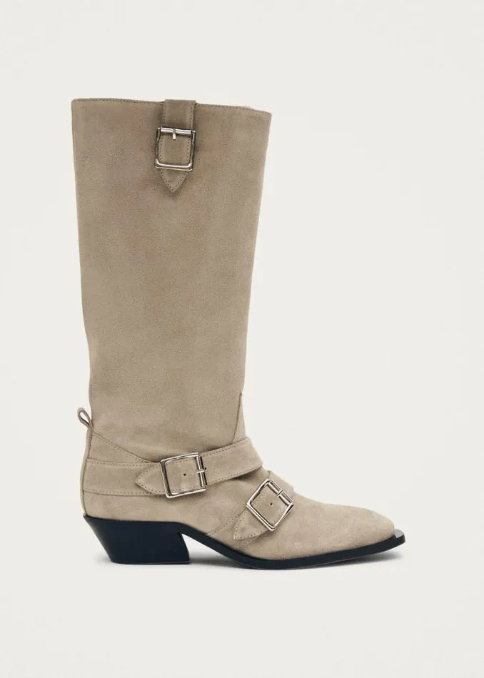 Ryder Suede Beige Leather Boots Women ALOHAS Boots