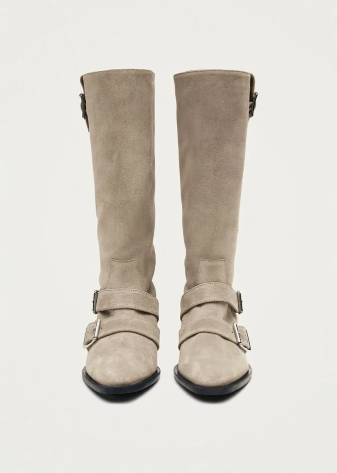Ryder Suede Beige Leather Boots Women ALOHAS Boots