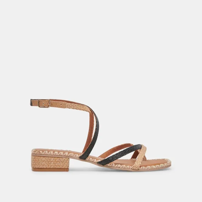 Sandals Women Dolce Vita Brinn Sandals Black Natural Raffia