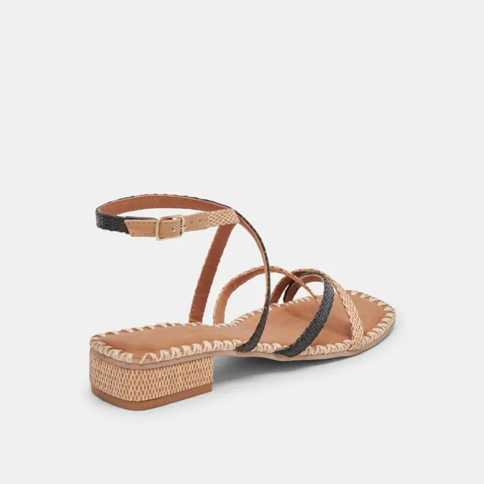 Sandals Women Dolce Vita Brinn Sandals Black Natural Raffia