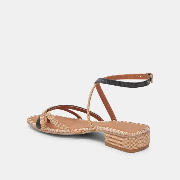 Sandals Women Dolce Vita Brinn Sandals Black Natural Raffia