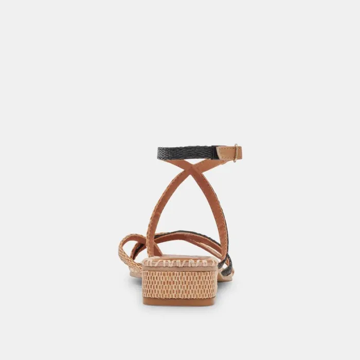 Sandals Women Dolce Vita Brinn Sandals Black Natural Raffia