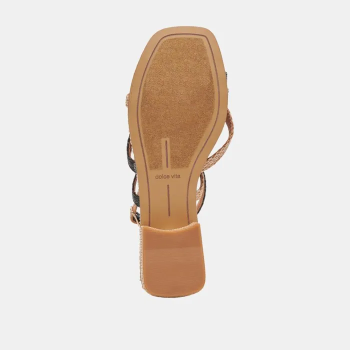 Sandals Women Dolce Vita Brinn Sandals Black Natural Raffia